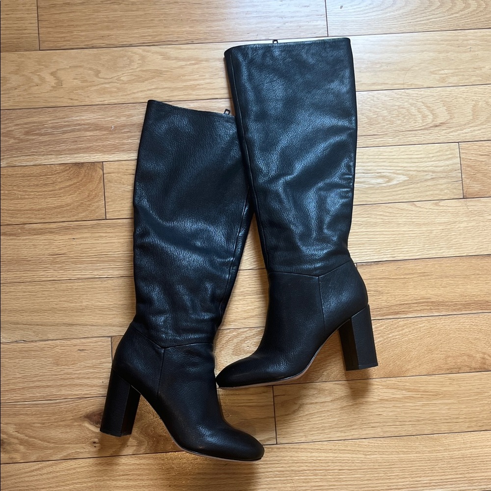 Vince Pebbled Leather Knee High Boots